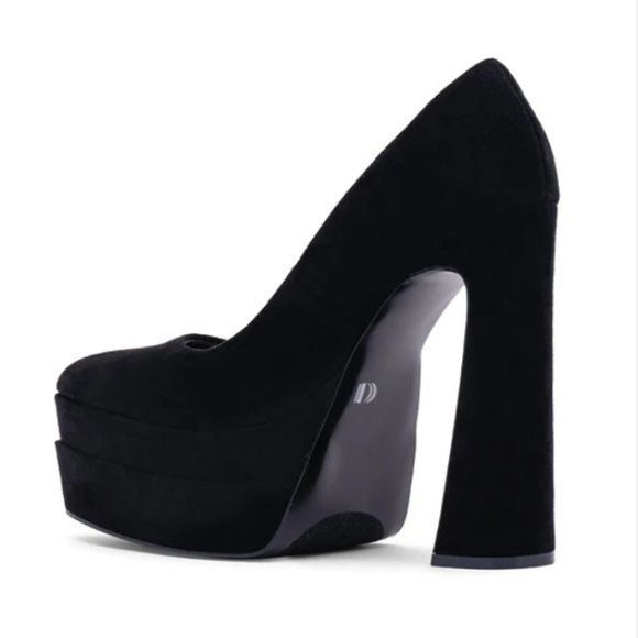 Fabulous D'Amelio Marlania Platform Pump - Black Lux Microsuede Size 9 - Picture 3 of 9